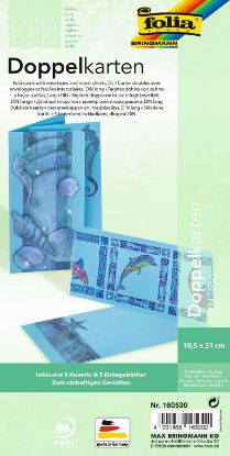 Picture of Doppelkarten 5x +Kuverts+Einlageblatt himmelblau