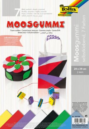 Picture of Moosgummi 20x29cm selbstklebend 7 Farben sortiert