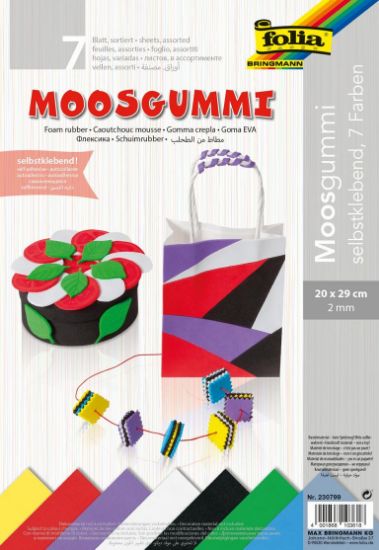Picture of Moosgummi 20x29cm selbstklebend 7 Farben sortiert