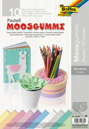Picture of Moosgummi Pastell 20x29cm 10 Farben sortiert