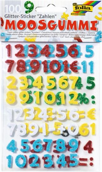 Picture of Moosgummi Glitter Sticker Ziffern