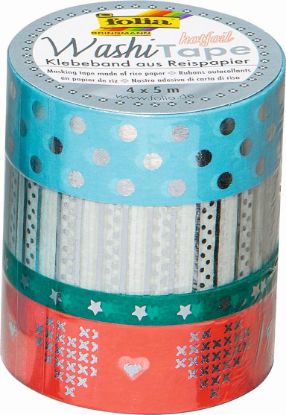 Zeige Details für Washi-Tape 4er-Set silber III Bild von Washi-Tape 4er-Set silber III
