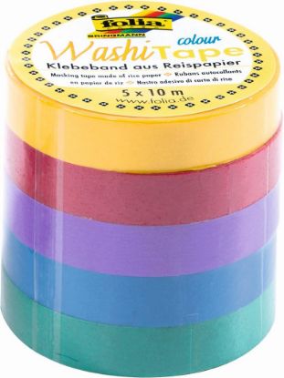 Zeige Details für Washi-Tape 5er-Set Streifen bunt Bild von Washi-Tape 5er-Set Streifen bunt