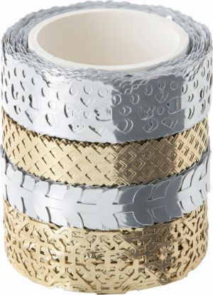 Bild von Washi Decor 4 Rollen gold, silber