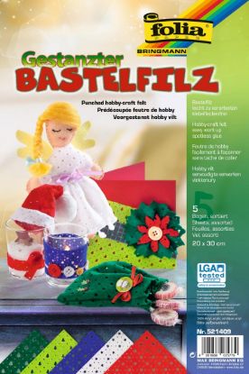Picture of Bastelfilz gestanzt  20x30cm 5Bl. Weihnachten