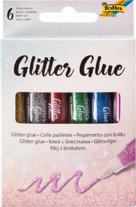 Bild von Glitterglue 9,5ml., 6er sort.