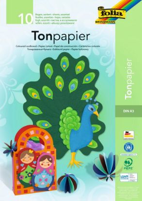 Zeige Details für Tonpapierblock A3 130gr. 10 Blatt 10 Farben Bild von Tonpapierblock A3 130gr. 10 Blatt 10 Farben