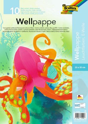 Zeige Details für Wellpappe 25x35cm leuchtfarben 10 Bogen sort. Bild von Wellpappe 25x35cm leuchtfarben 10 Bogen sort.