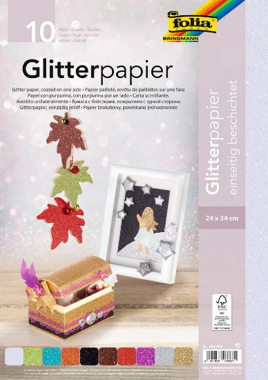 Picture of Glitterpapier 170g 24x34cm 10 Farben sortiert