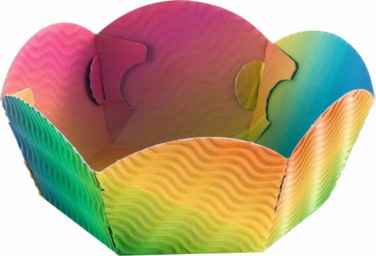 Bild von Dekokörbchen 3D Regenbogenwelle