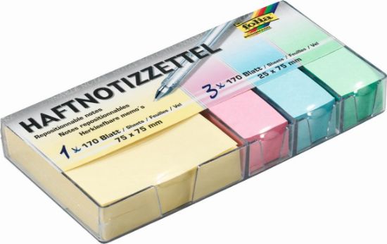 Picture of Haftnotizzettel in Box 1 Klotz+3 Streifen