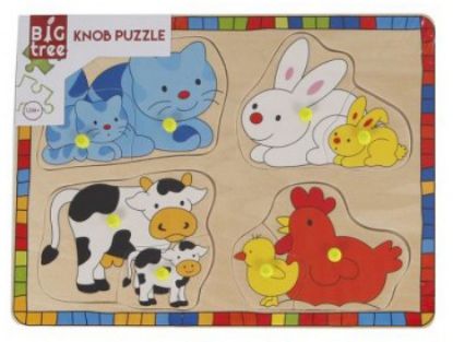 Zeige Details für Holzpuzzle Tiere - Mutter - Kind Bild von Holzpuzzle Tiere - Mutter - Kind