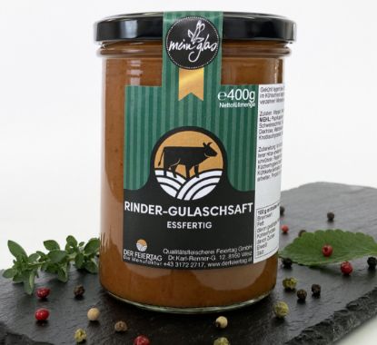 Zeige Details für mein Glas - Rinder-Gulaschsaft essfertig 400 - Vorbestellung bis Donnerstag 11:00 Uhr Bild von mein Glas - Rinder-Gulaschsaft essfertig 400 - Vorbestellung bis Donnerstag 11:00 Uhr