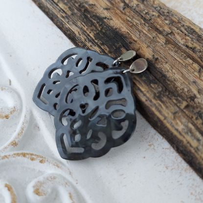 Bild von Ornament-Ohrstecker - Rhombusform aus Resin - black