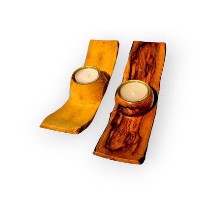 Show details for Teelichthalter aus Holz Picture of Teelichthalter aus Holz