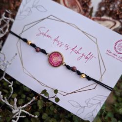 Picture of Mandala der Dankbarkeit - Armband mit Fassung aus Edelstahl goldfarbig