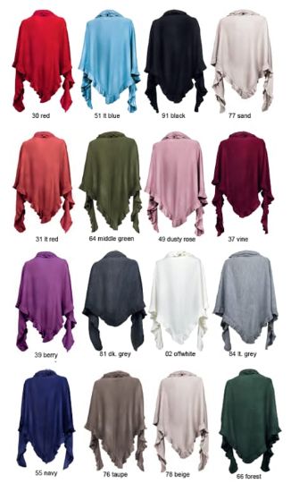 Bild von Damenponcho Rot