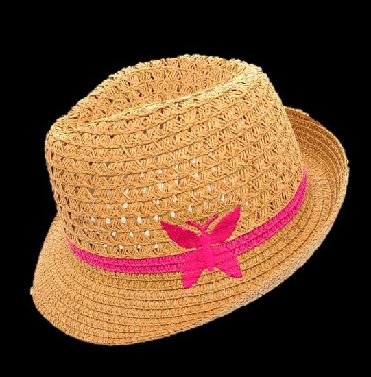 Bild von Kinder Papierhut - mit rosa Schmetterling