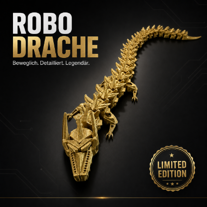 Picture of Beweglicher Drache / Gold / 32cm